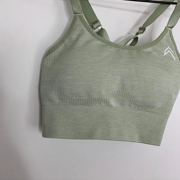 Oner Active Classic Seamless Sports Bra Pistacchio Marl Green Womens Small - Image 5