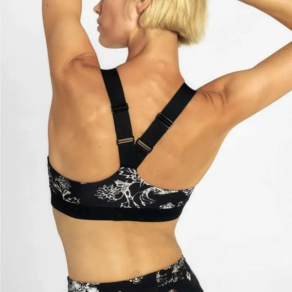 Free people movement freestyle sport bra printed -small black floral print - Image 3