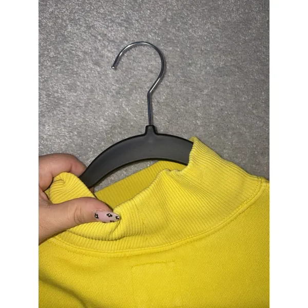 aerie oversized mock neck sweatshirt M bright yellow Pockets - Image 11
