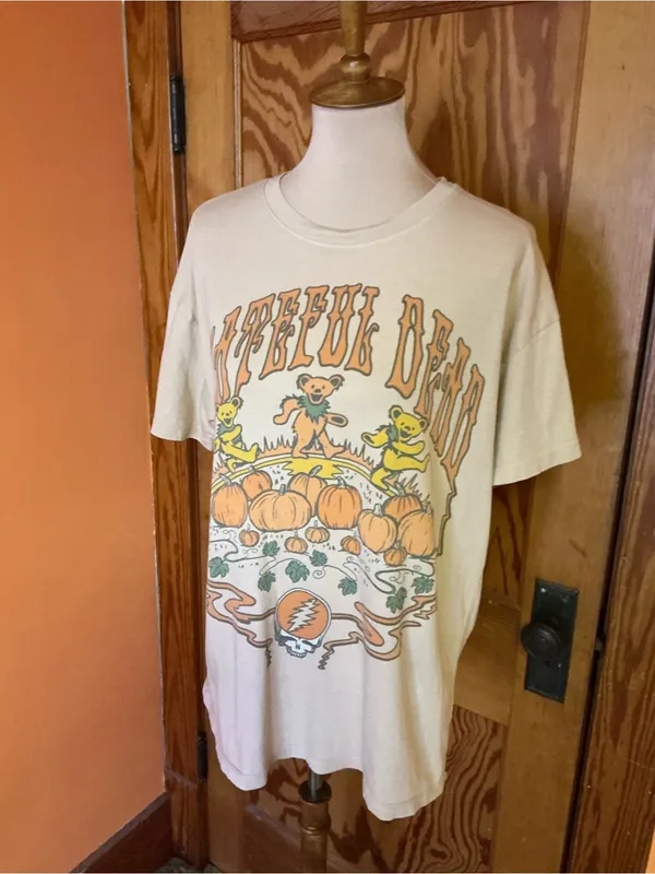 American Eagle Grateful Dead Pumpkin Patch Bears Graphic Band Tee XS Oversized - Image 5