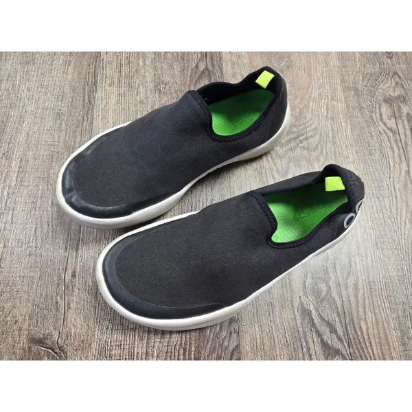 OOFOS OOmg 7 EU 38 Low Black White Recovery Slip On Shoes Sneakers - Image 2