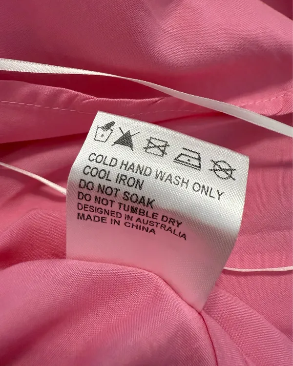 Hello Molly Draped Cowl Neck Strappy Pink Mini Dress | Textured Linen Look | Size M - Image 6