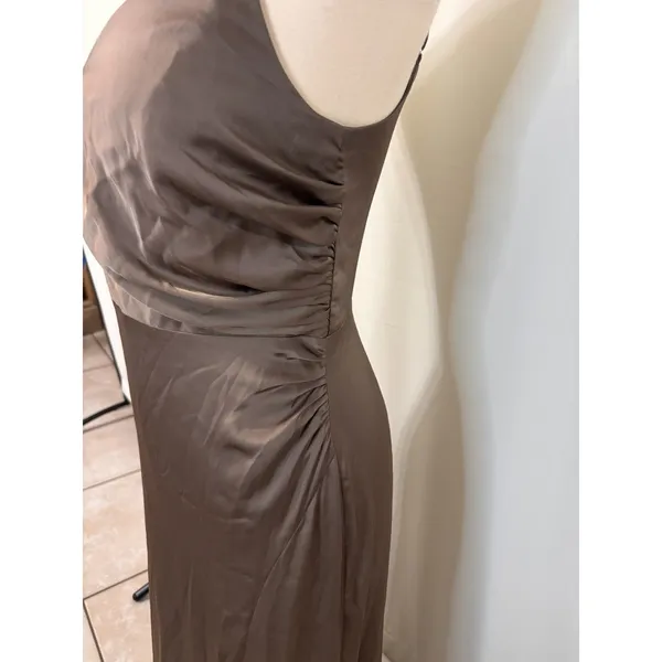 Birdy Grey women’s bridesmaid Catherine Dress Matte Satin brown champagne medium - Image 8