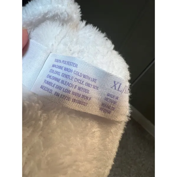 Stars Above Women's Size XL/XXL Plush Robe White Pockets Long Sleeve Wrap Tie - Image 10