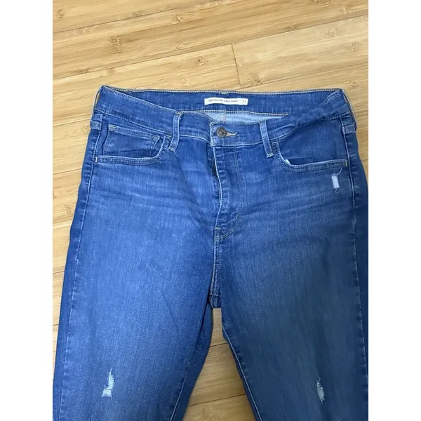 Levi’s 720 high rise skinny jeans women’s size 31 blue distressed denim - Image 2