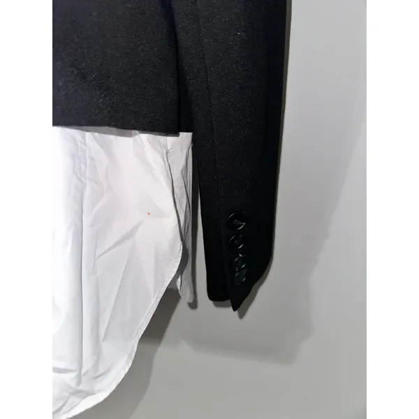 Black‎ Blazer Grey Lab Cropped Shirt Layered Look Career Jacket Size S - Image 5