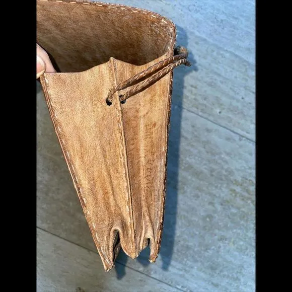 VTG Brown Python Snake Skin Leather Envelope Clutch‎ Handbag Purse - Image 8