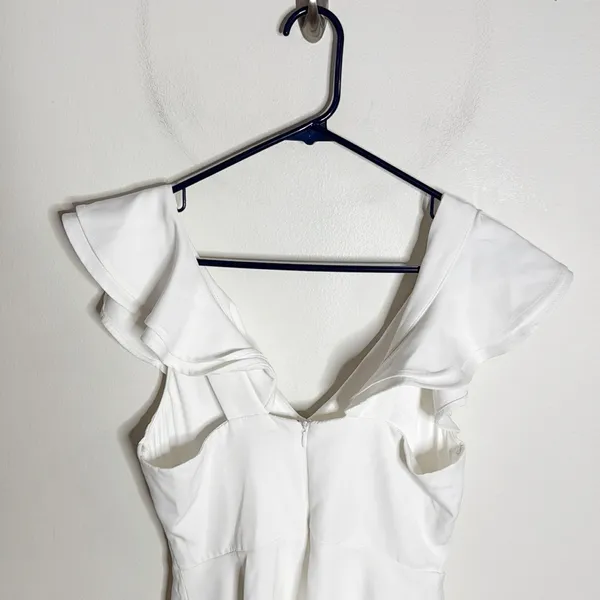 Lulus off white Divine Darling Ruffled Skater Dress Size S - Image 6