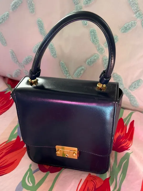 vintage handbag Blue - Image 8