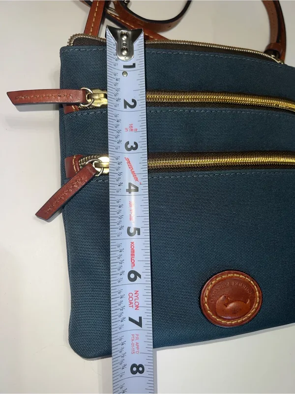 Dooney & Bourke Navy Crossbody with Brown Trim - Image 4