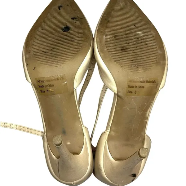 Wild Diva Lounge Pointed Toe Strappy Beige Nude Sandal Women’s Size 8 Heel - Image 7