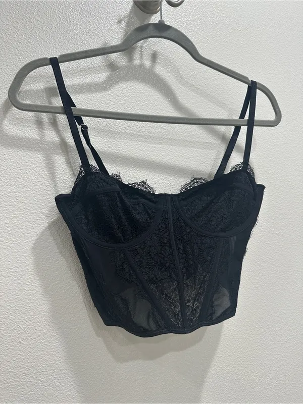 Urban Outfitters Black Lace Bustier Lace Top - Image 2