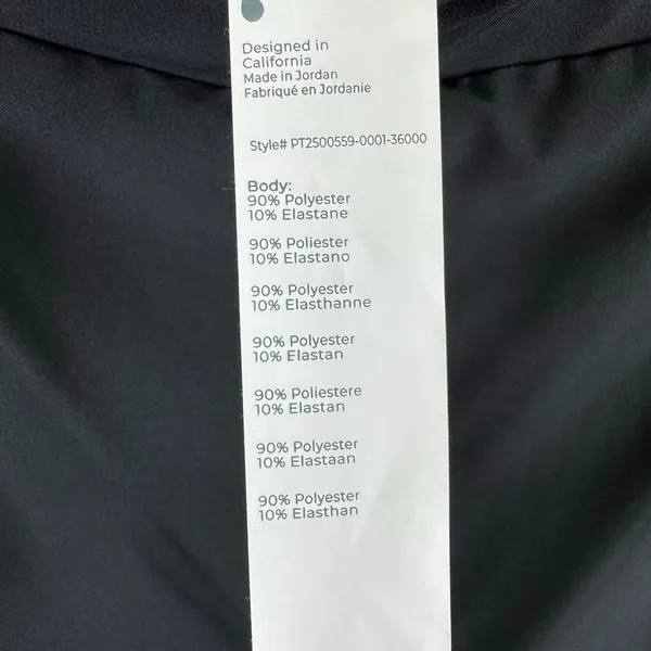 Fabletics Black‎ Elastic Waist Straight Leg Pull On Windbreaker Athletic Pants L - Image 5