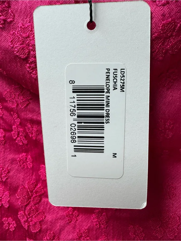 Line & Dot Penelope Off Shoulder Floral Mini Dress Fuschia Pink Medium NEW $127 - Image 8