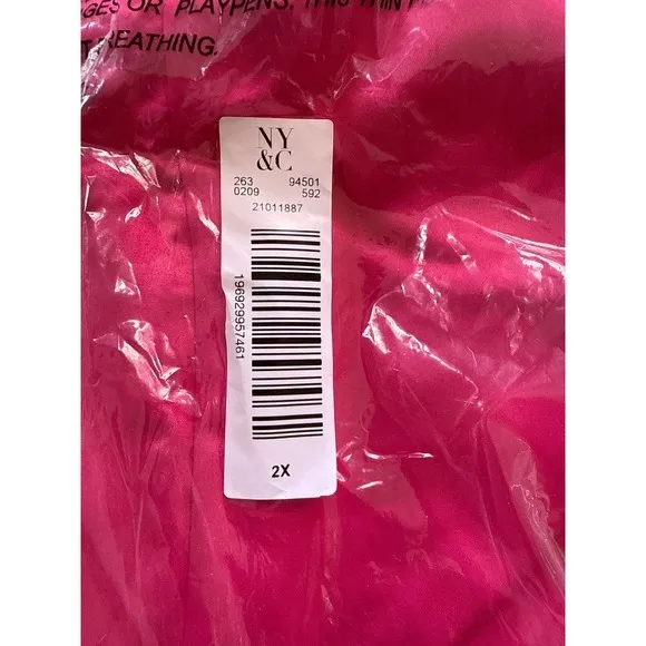 NY&C Pink Wide Leg Trousers New 2X High Waist Satin Dressy Party‎ Pants - Image 4