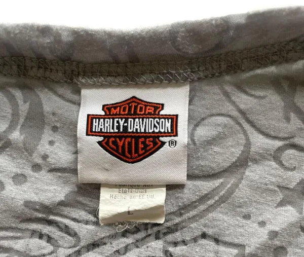Harley Davidson Women's Gray Long Sleeve Shirt Size L - Image 3