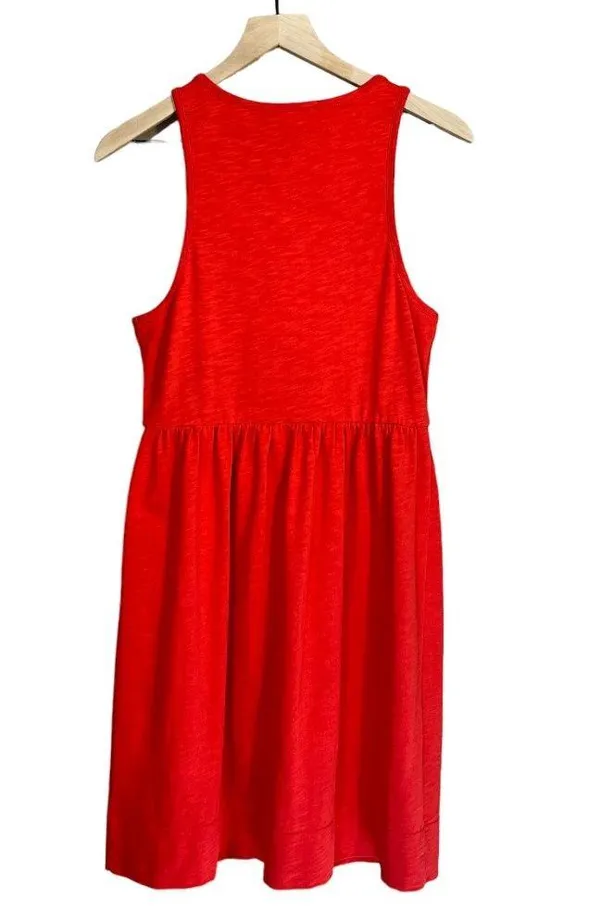 J. Crew Women’s Coral Sleeveless Nautical Button Front A-Line Dress #88409 Size S - Image 6