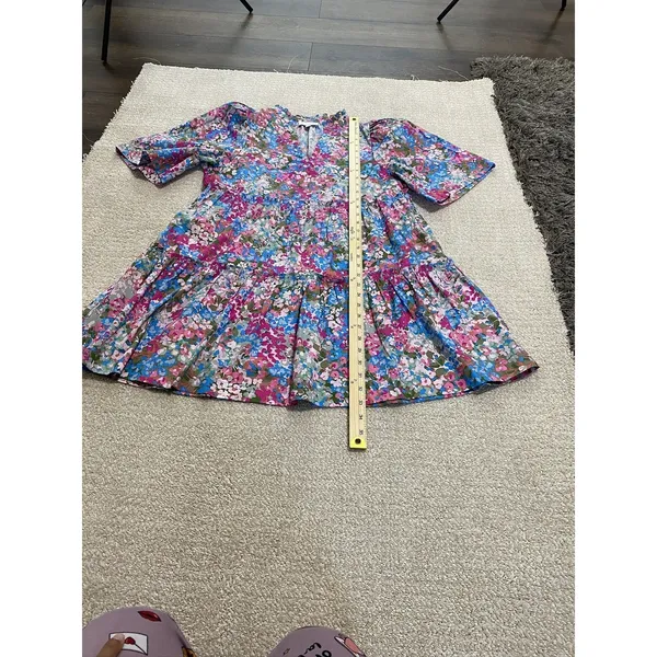 Sugarlips Women’s Floral Shift Dress With Split Neck Size XS - Image 11