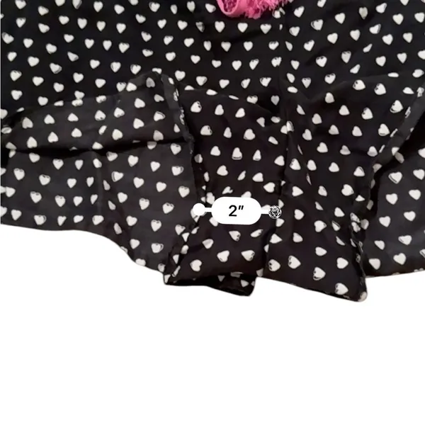 Lele Sadoughi x Roller Rabbit Black, White & Pink Heart Print Pajama‎ Set Sz L - Image 11