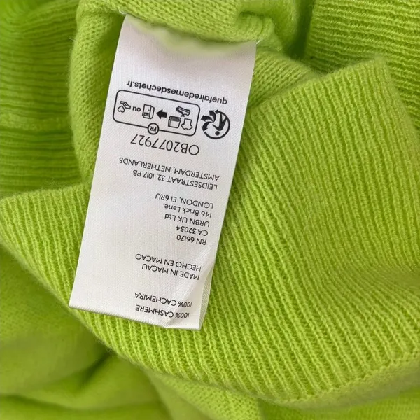NWT!! FREE PEOPLE Treasure Turtleneck Cashmere Sweater Lime Punch Knit Large - Image 13