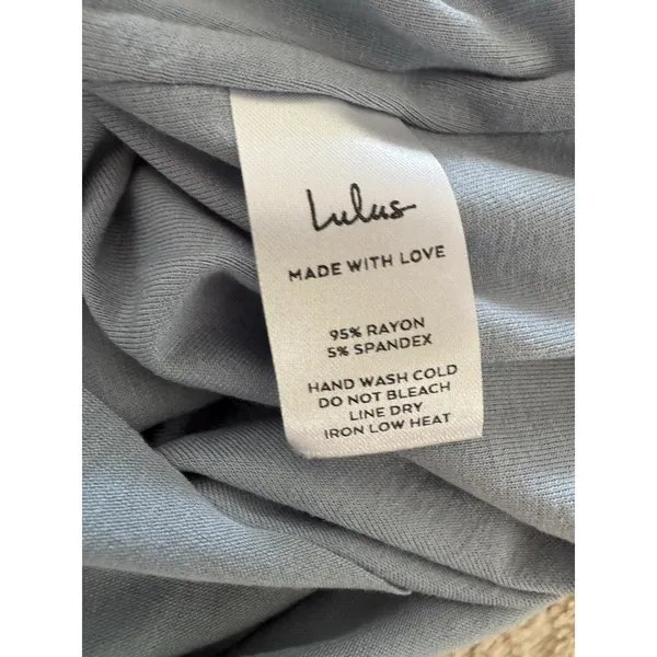NWT Lulus Feel Like Dancing Blue Crop Top Womens Size Medium Jersey Knit Capsule - Image 7