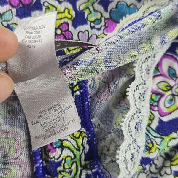 Victoria's Secret Blue Floral Lace Trim Cami Romper Small‎ - Image 9