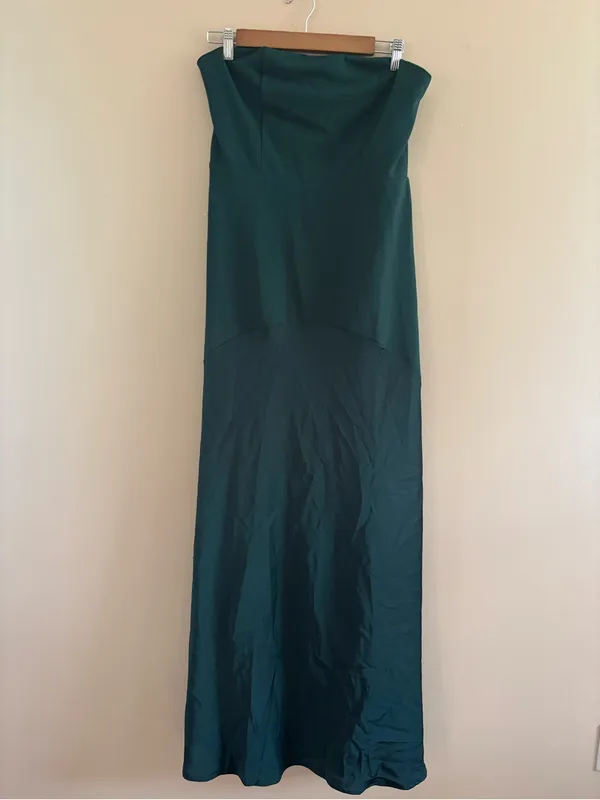Lulus Compelling Style Emerald Strapless A-Line Maxi Dress Size Large NWT Formal - Image 5