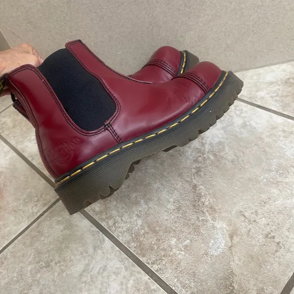 Dr Martens 2A43 Max Platform Chelsea Boots Cherry Red Leather MADE ENGLAND US 6 - Image 7