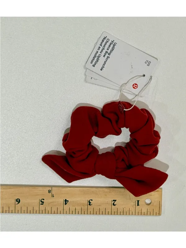 Lululemon Women’s O/S Uplifting Scrunchie Fleece Bow Red NWT b13 - Image 6