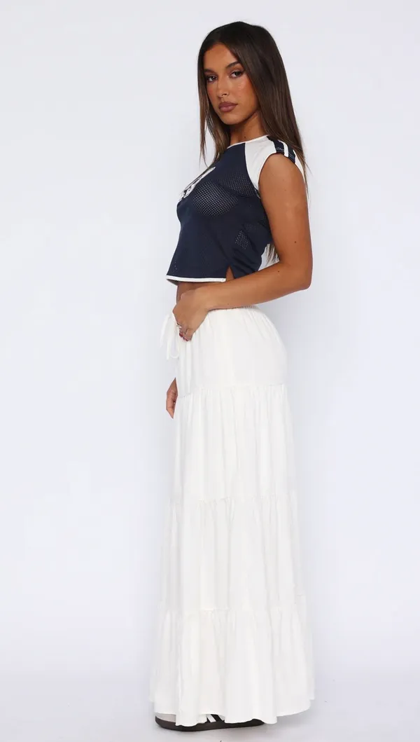 White Fox Boutique white maxi skirt 100% cotton- never worn - Image 3