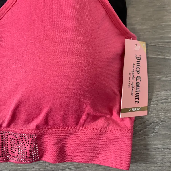 NWT Logo 2 Piece Hot Pink & Black Sports Bra Set - Image 3