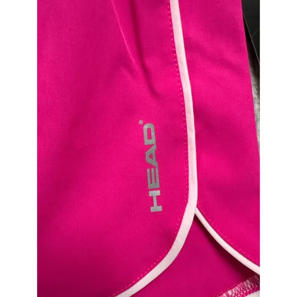 HEAD Womens Breakpoint Piping Shorts Proud Pink Mid Rise Relaxed‎ XL - Image 2