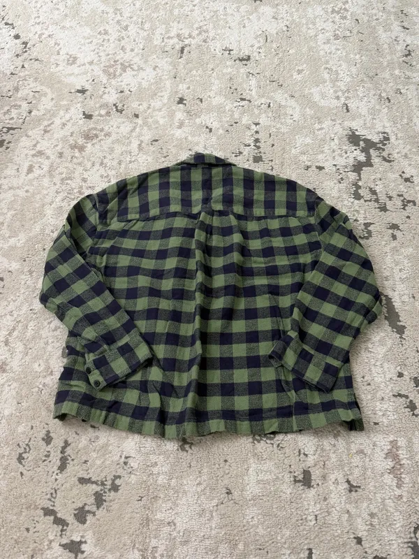 Madewell Classic Flannel Shirt Size Medium - Green/Blue - Image 3