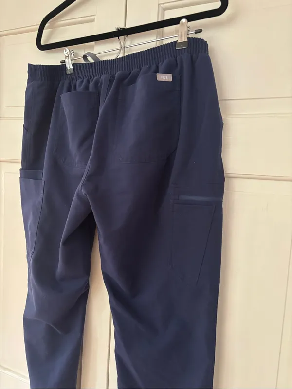 Figs‎ Yola Scrub Pants Elastic Waist Navy Blue High Waist Straight Size Large - Image 11