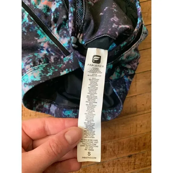 Fabletics teal space dye S athleisure sports bra - Image 3