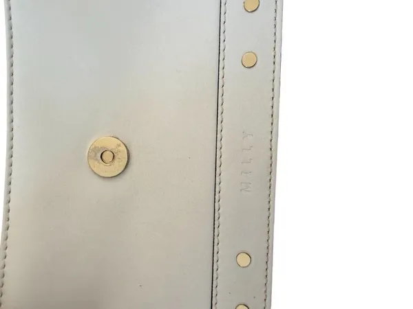 MILLY Hologram White Leather Studded Chain Crossbody Bag - Image 8