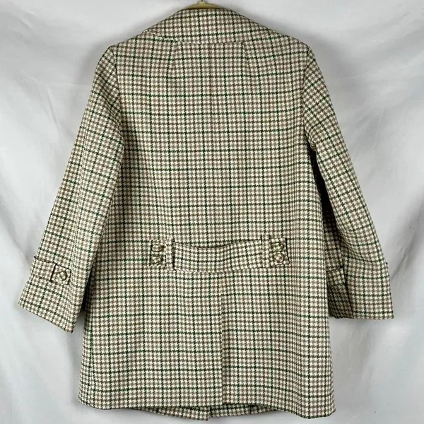 Susan Lynn Vintage Houndstooth Plaid Peacoat Jacket - Image 2
