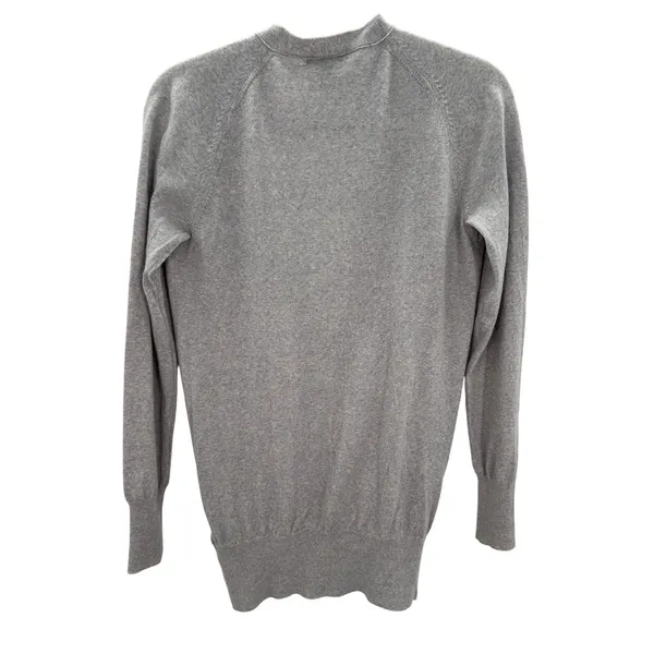 J.Crew Womens Gray 100%‎ Merino Wool V-Neck Button Front Cardigan Sweater Small - Image 2