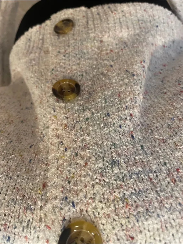 Lulus cream with multicolor specks Cardigan sweater small - Image 3