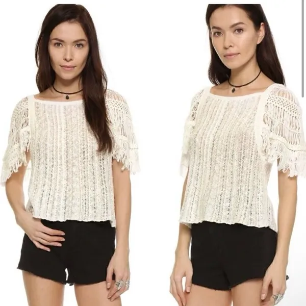 Free People Blackbird Macrame top Ivory comb size XS - Image 2
