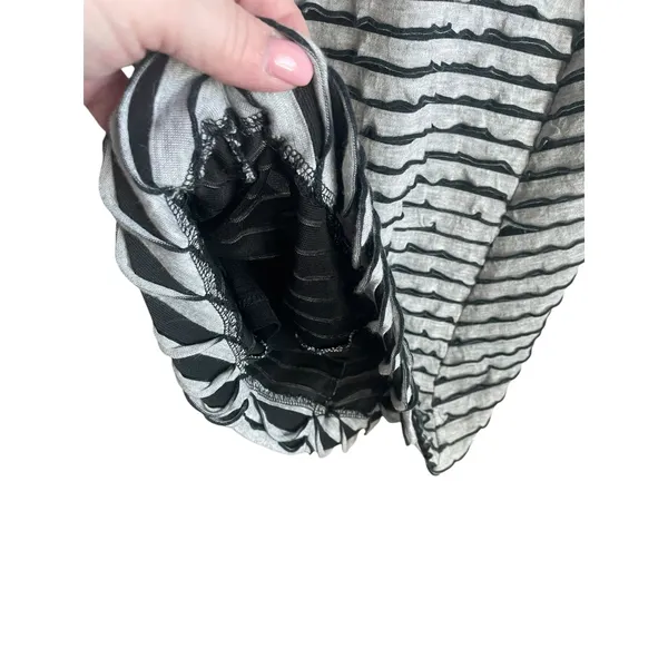 Nicole Miller Mini‎ Dress Women M Gray Black Ripple Bodycon Rave Y2K Retro Club - Image 6