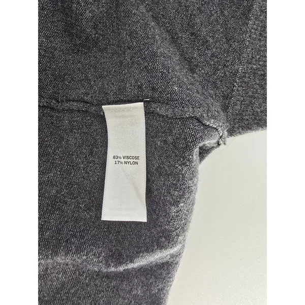 Susina Cardigan Womens Large V-Neck Gray Black‎ Contrast Trim 3/4 Sleeve EUC - Image 4