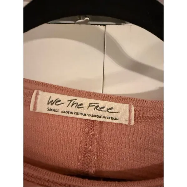 We the Free Natasha pink ruched puff sleeve long sleeve top small - Image 3