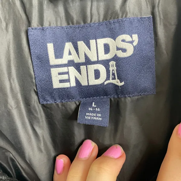 Lands' End Black‎ Puffer Vest Size Large - Image 3