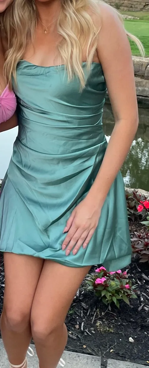 Teal Boutique Dress - Image 4