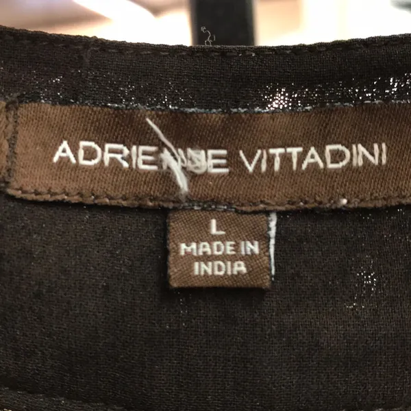 Adrienne Vittadini Size L sheer brown blouse with jewels - Image 4
