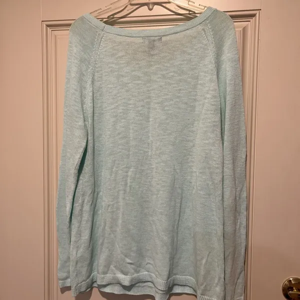 Gap Sweater Women's Large Mint Green Summer Lightweight Raglan sleeve Cotton - Image 8