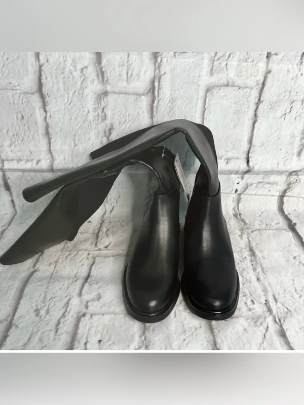 A new day Hope black faux leather Knee-High Women's Boots new size 7.5 - Image 2