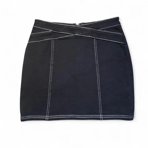 NWT TWIIN x Evil Twin Depart Faded Black Denim Micro Mini Skirt — SMALL - Image 3