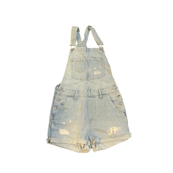 Denim Jeans Distressed Shortalls Overalls SZ 4 Shorts Casual Streetwear 90s Y2K - Image 3